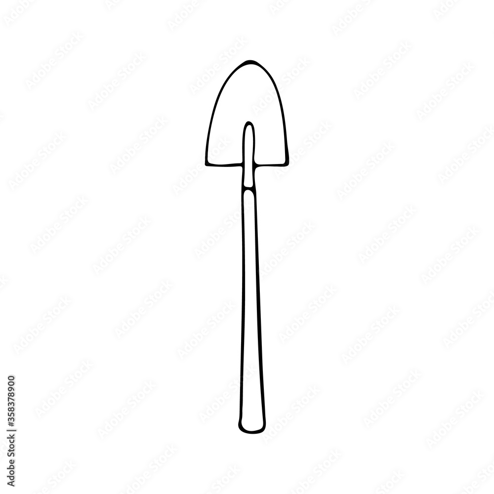 Doodle shovel icon in vector. Hand drawn shovel icon in vector Doodle shovel icon in vector. Hand drawn shovel icon in vector
