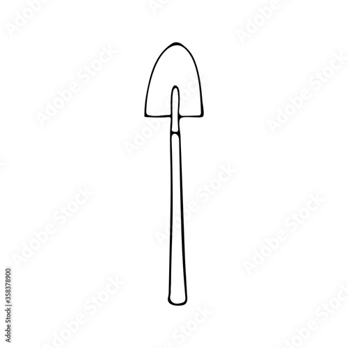 Doodle shovel icon in vector. Hand drawn shovel icon in vector © GulArt