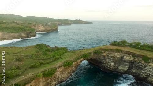 wonderful view of the hollow cliff the sea at Nusa Penida - Bali