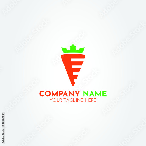 Modern and creative carrot king logo vector