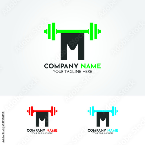 M Fitness Gym Logo With Creative and Modern Look