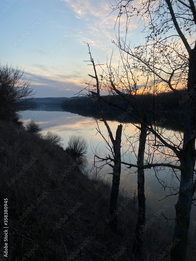 sunset on the lake