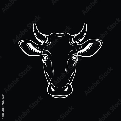vector illustration of a cow's head