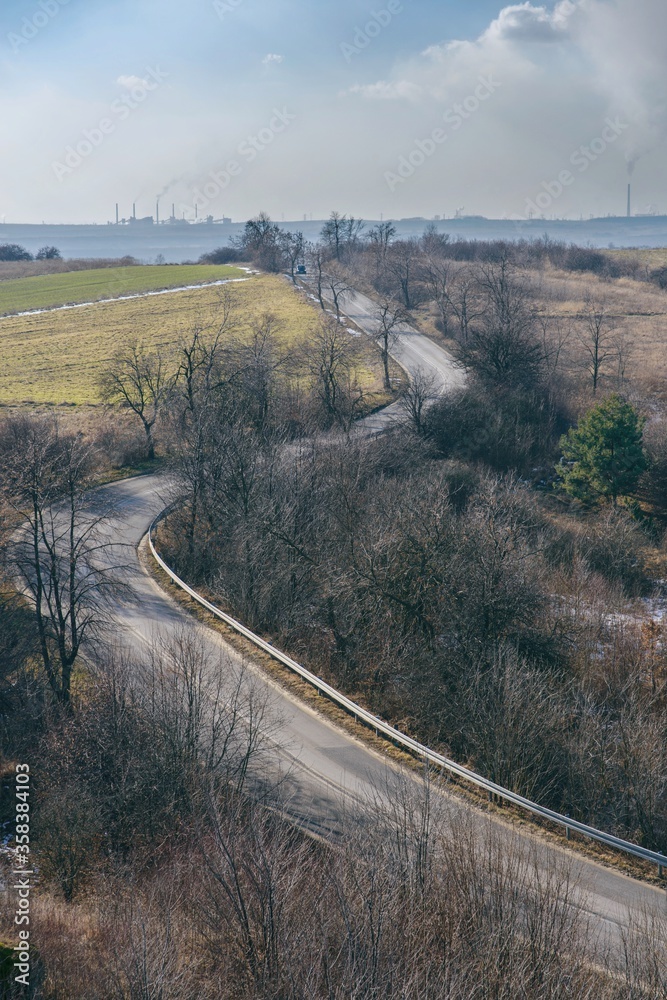 Winding road in the jura Krakow-Czestochowa Niegowonice Poland
