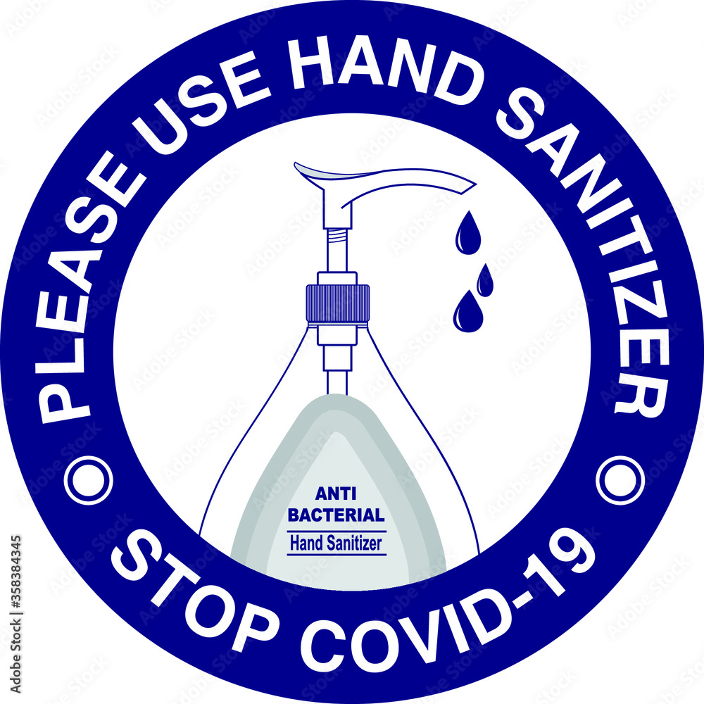 Hand sanitizer sign, Stop Covid-19 sign , vector Illustration, Content ...