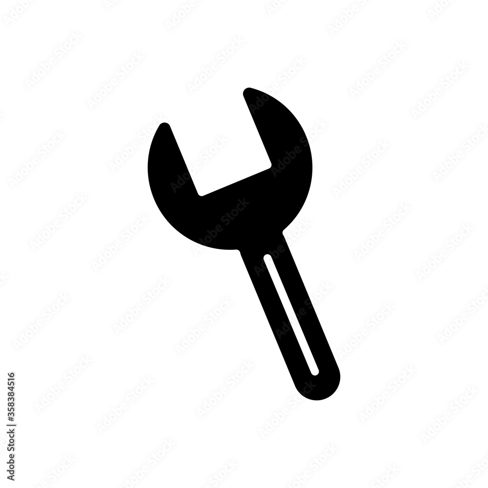 web icons concept, setting symbol, wrench icon, silhouette style web icons concept, setting symbol, wrench icon, silhouette style