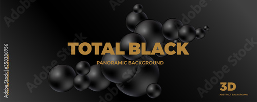 Trendy abstract design template with 3d black and white balls. Minimal style. Applicable for landing pages, covers, brochures, flyers, presentations, banners. Vector illustration. Eps 10