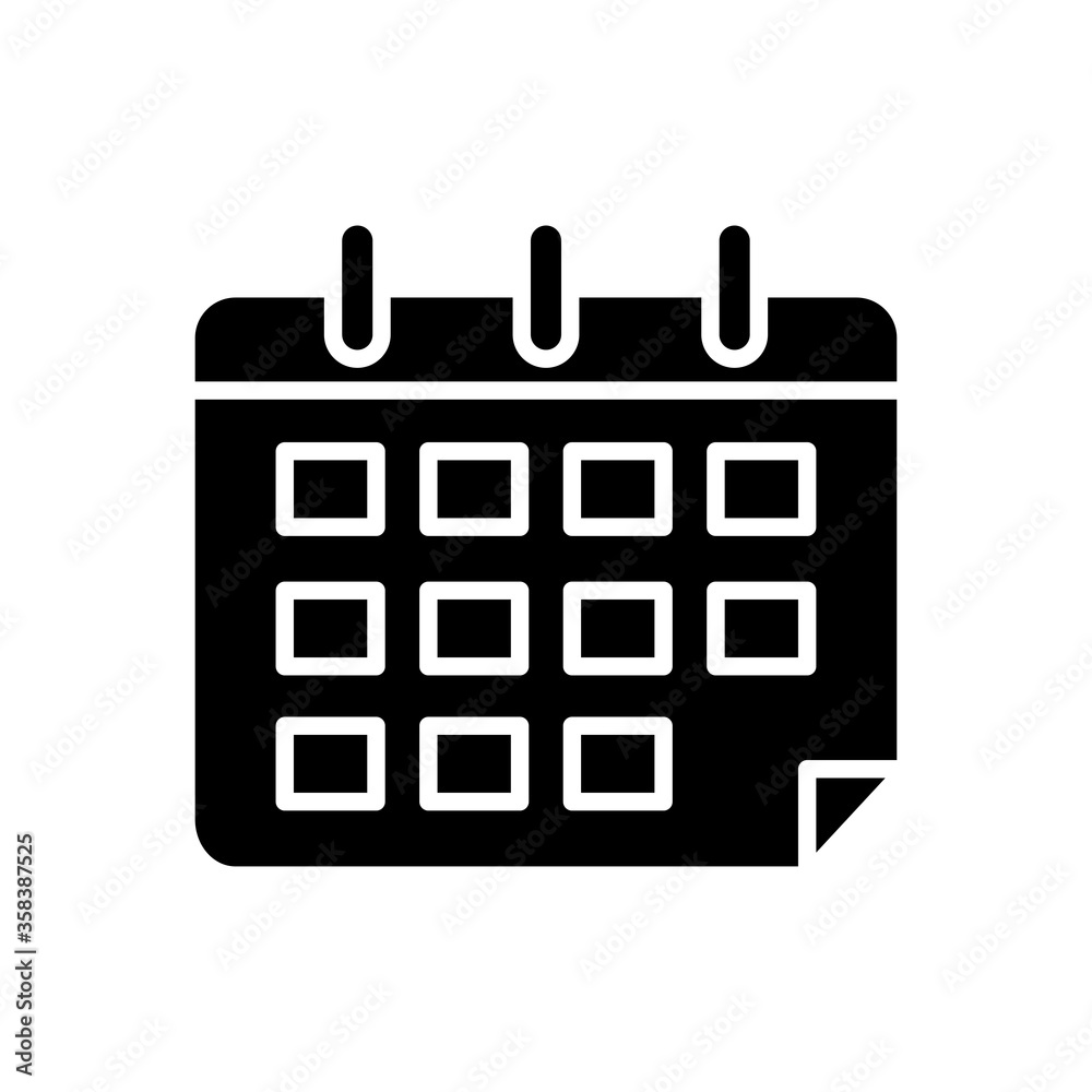 calendar planner icon, silhouette style calendar planner icon, silhouette style