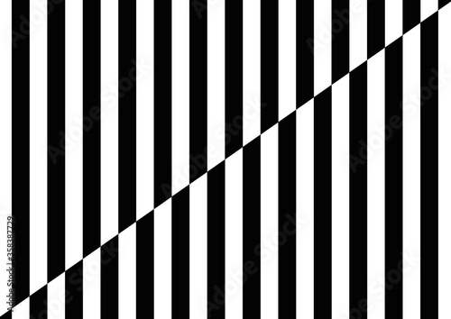 Patrón líneas verticales en blanco y negro cortadas por diagonal.