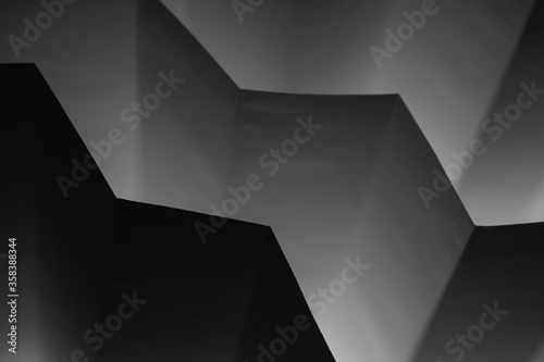 Macro Folded Paper Angles Black and White