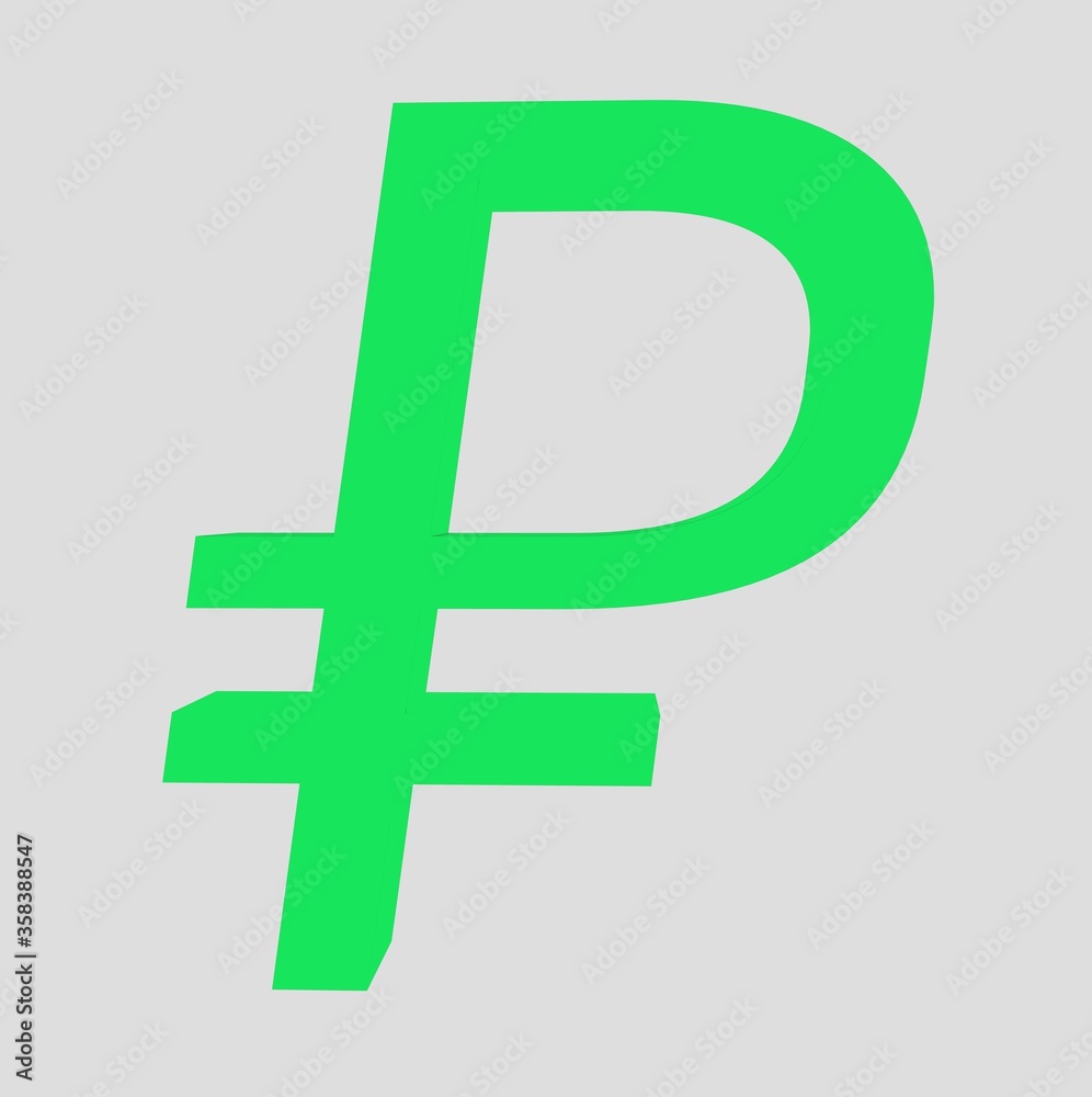 Obraz premium Ruble symbol sign isolated rouble Russian ruble 3d render