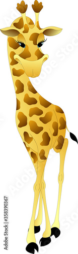 cute modest giraffe with fluffy eyelashes
