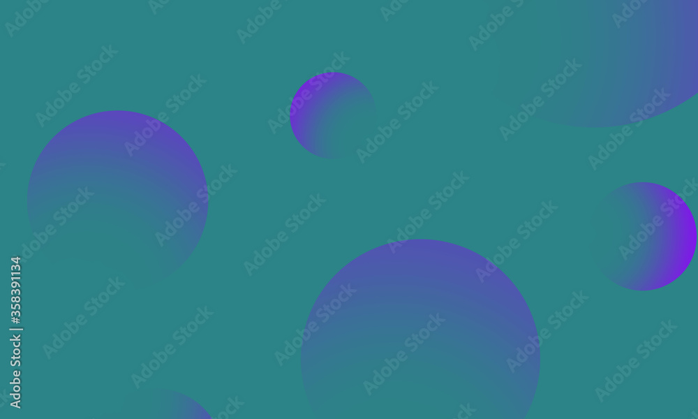 Green circles gradient on purple abstract background. Modern graphic design element.