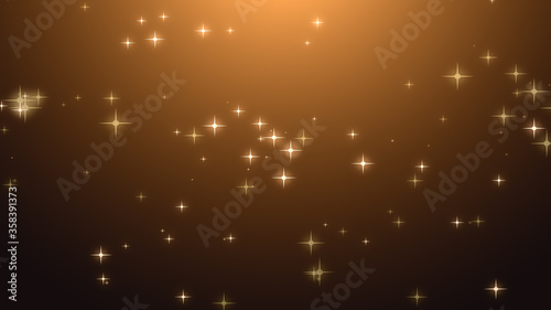 Christmas gold starry background. © Koy
