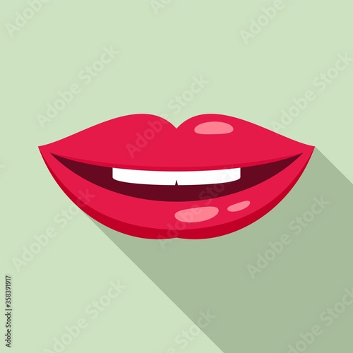 Mouth kiss icon. Flat illustration of mouth kiss vector icon for web design