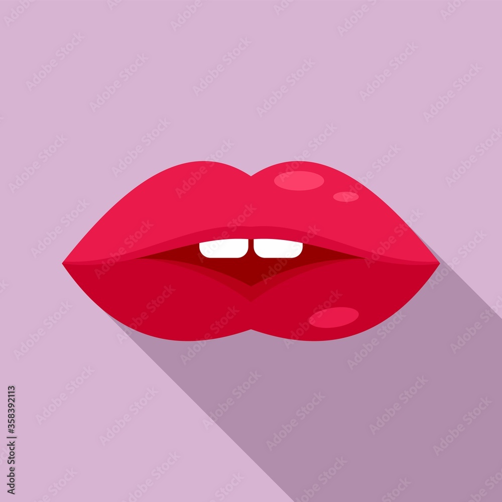 Sensual kiss icon. Flat illustration of sensual kiss vector icon for web design Sensual kiss icon. Flat illustration of sensual kiss vector icon for web design