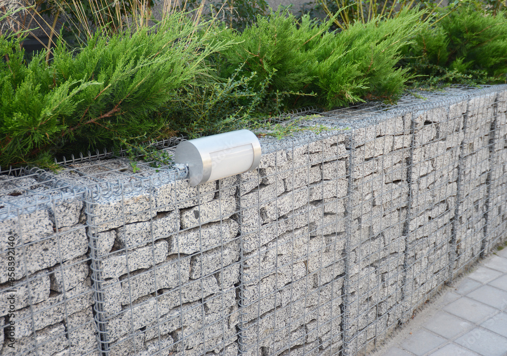Retaining wall design modern gabion wire mesh wall fence full with