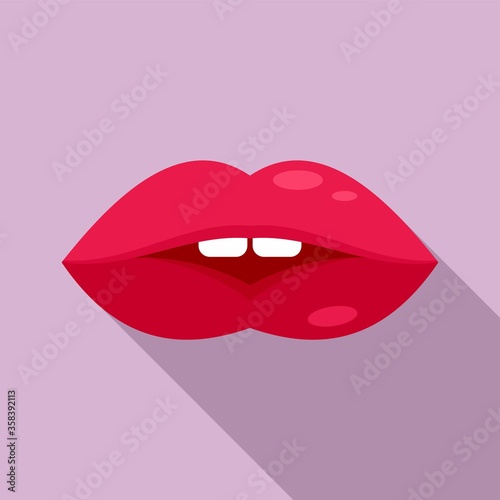 Sensual kiss icon. Flat illustration of sensual kiss vector icon for web design