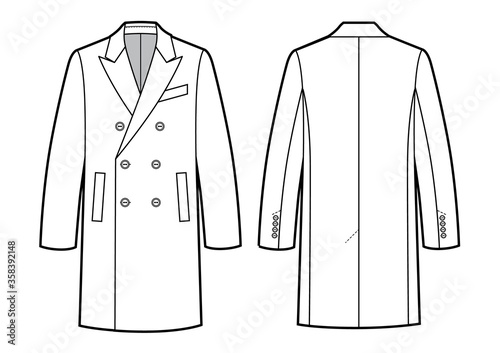 Vector illustration of classic men's coat. Clothes in business style