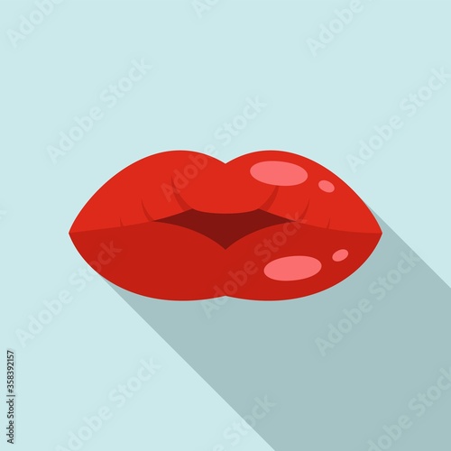 Lipstick kiss icon. Flat illustration of lipstick kiss vector icon for web design