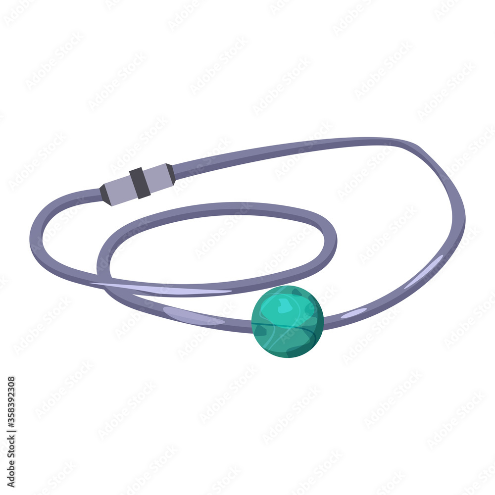 Necklace with ball shaped pendant. Green stone, collar, bijouterie. Jewelry concept. illustration can be used for topics like gem store, present, feminine Necklace with ball shaped pendant. Green stone, collar, bijouterie. Jewelry concept. illustration can be used for topics like gem store, present, feminine