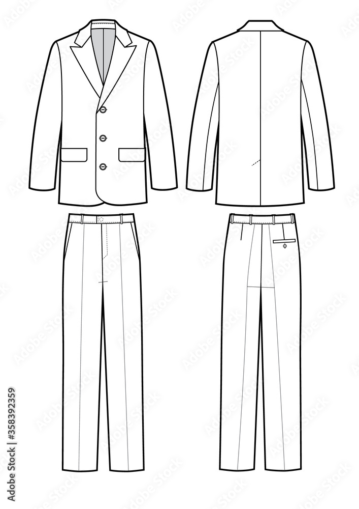 Classic business suit for men. Jacket and trousers. Uniform. Classic business suit for men. Jacket and trousers. Uniform.