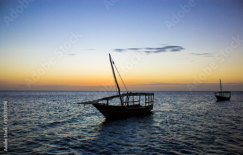 sailboat at sunset