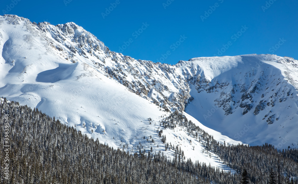 Snow Covered Slopes of Rocky Mountains