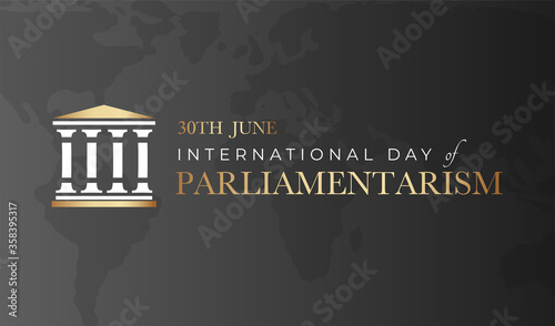 International Day of Parliamentarism Black Background Illustration photo