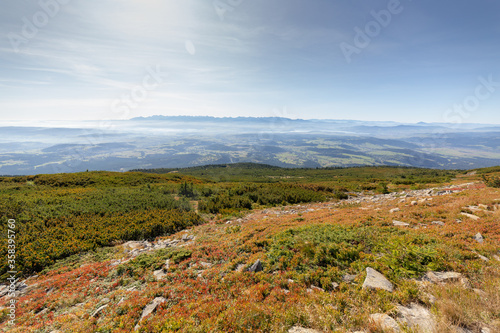 Tatra Mountains view from Babia Gora in Poland