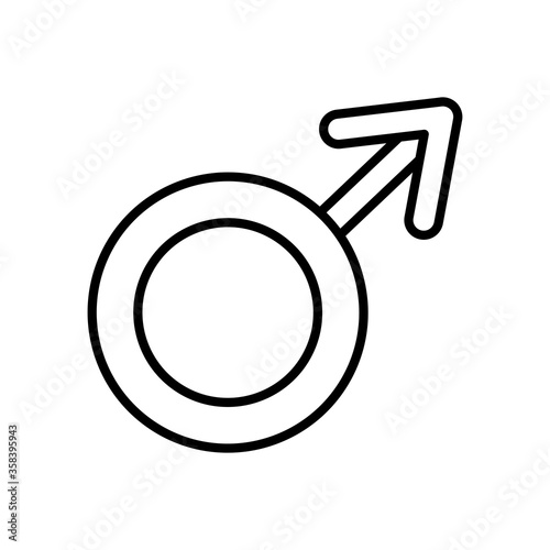 male gender symbol icon, line style