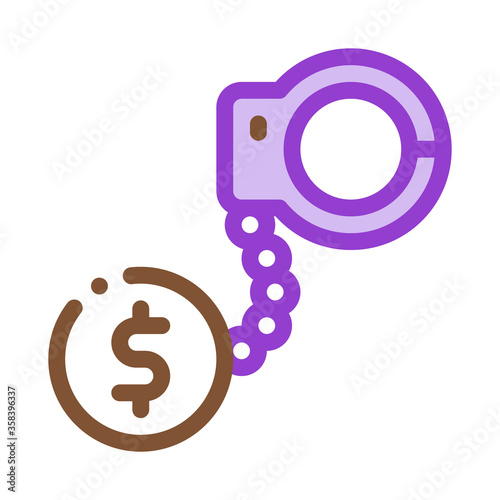 jail or freedom for money bail icon vector. jail or freedom for money bail sign. color symbol illustration