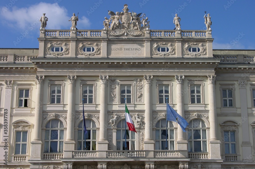Trieste, Italy, Palazzo del Lloyd Triestino, Facade Detail
