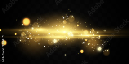 Bright stars. Set of golden bright beautiful stars. Light effect on a dark background. stars for christmas decoration