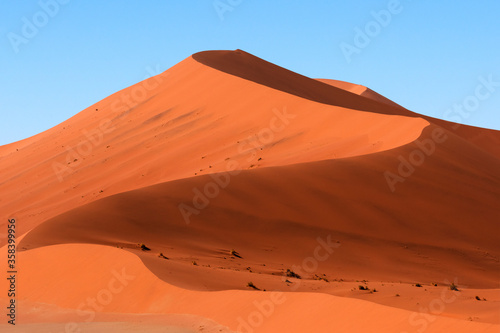 Huge sand dunes of Namibia desert  wilderness African landscape