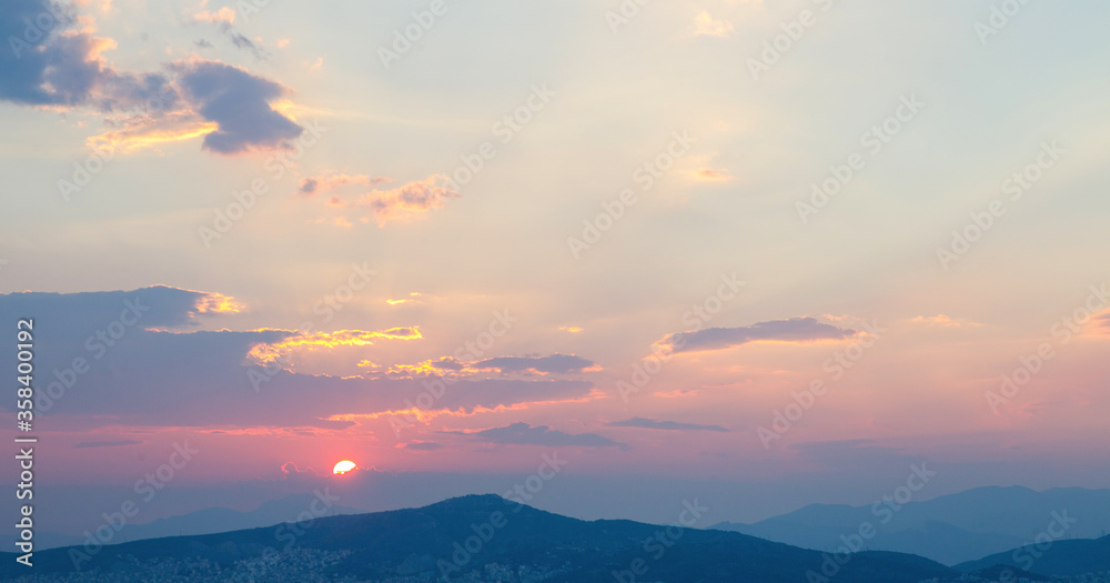 Sunset - view from Athens from Filothei hill