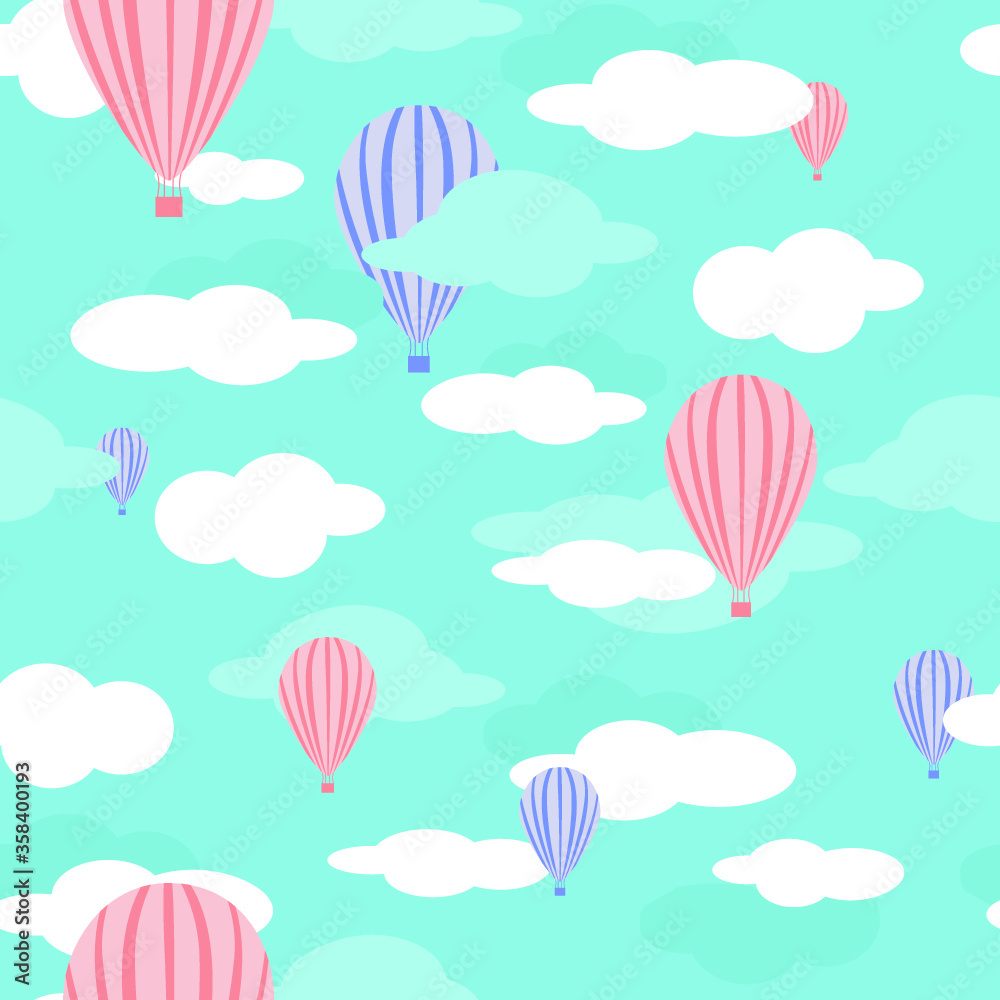 seamless vector illustration of a flying balloon seamless vector illustration of a flying balloon