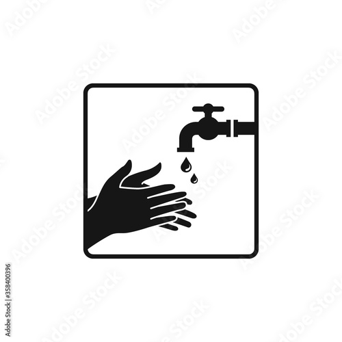 Wash hand flat vector illustration