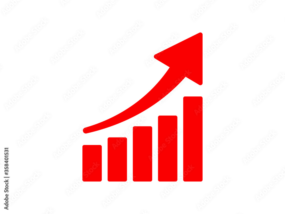 Vector chart icon. Graph growing up; movement; growth; progress; leap. Vector chart icon. Graph growing up; movement; growth; progress; leap.
