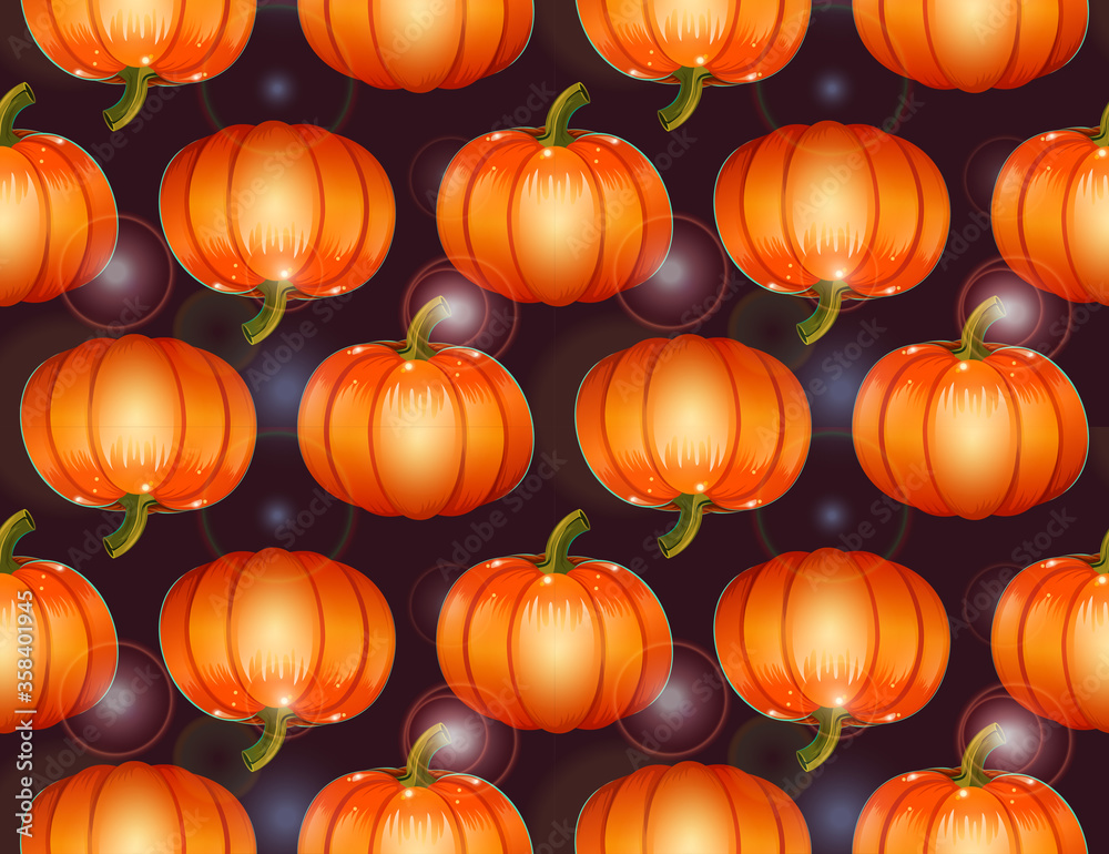 Vector cartoon seamless pattern with pumpkin. Bright autumn background . Vector cartoon seamless pattern with pumpkin. Bright autumn background .