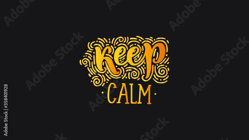 vector illustration of keep calm in gold