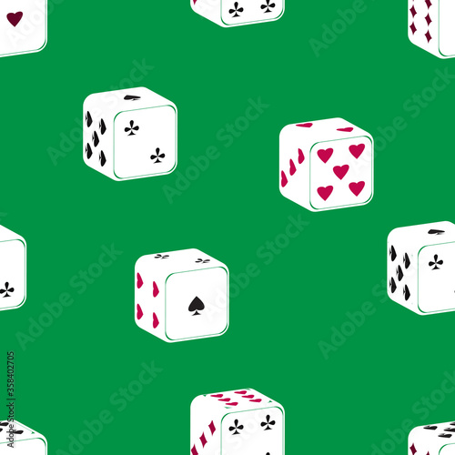 Abstract seamless background with dice. Noise structure with cubes