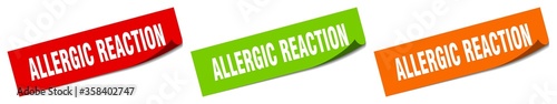 allergic reaction sticker. allergic reaction square isolated sign. allergic reaction label