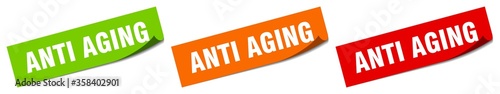anti aging sticker. anti aging square isolated sign. anti aging label