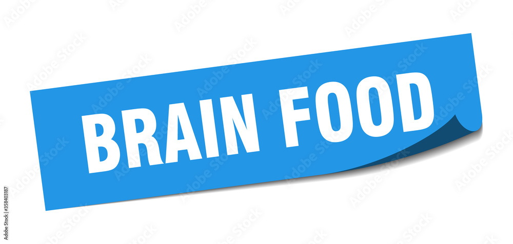 brain food sticker. brain food square isolated sign. brain food label