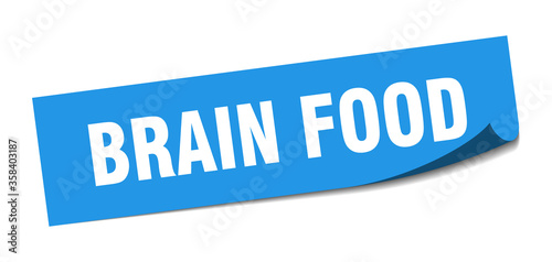brain food sticker. brain food square isolated sign. brain food label