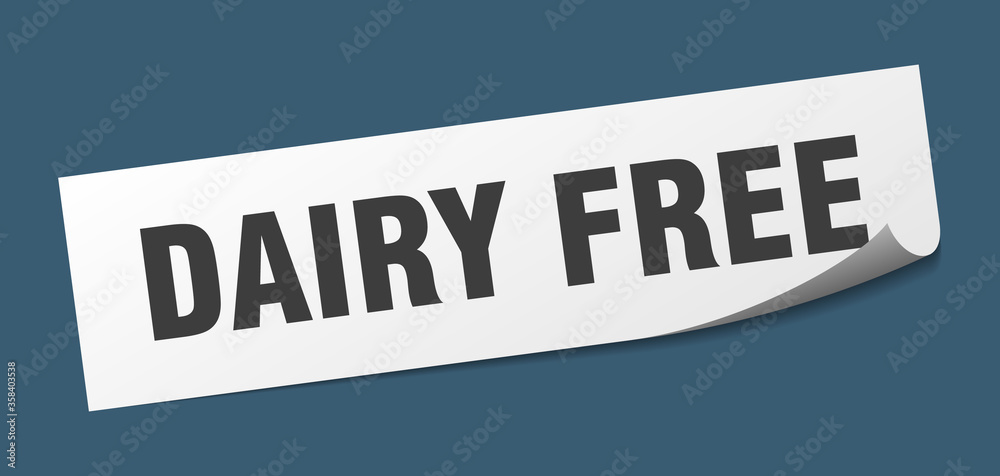 dairy free sticker. dairy free square isolated sign. dairy free label