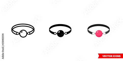 Sex gag icon of 3 types. Isolated vector sign symbol.