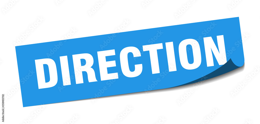 direction sticker. direction square isolated sign. direction label