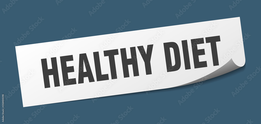 healthy diet sticker. healthy diet square isolated sign. healthy diet label